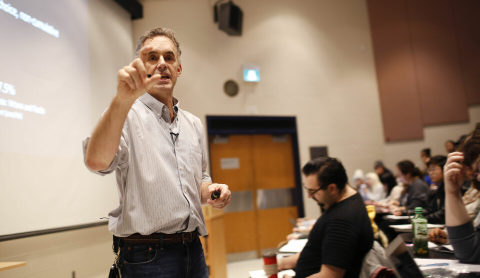 Internettstjerne: Hvordan ble Jordan Peterson en av internettets mest omtalte tenkere? Martin Gedde-Dahls kommentar gjorde ingen klokere, skriver Anders Brenna. Her foreleser Peterson på universitetet i Toronto. Foto: Rene Johnston / Toronto Star / Getty Images