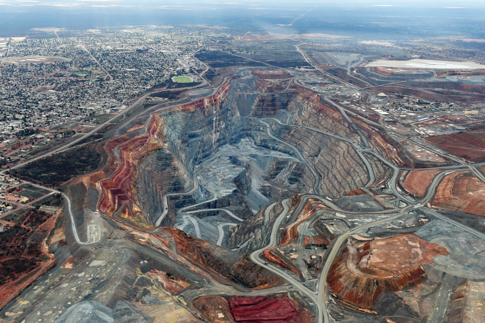 Stort hull: Fimiston dagbruddsgruve i Kalgoorlie er Australias største, og blir gjerne omtalt som Super Pit. Super pit