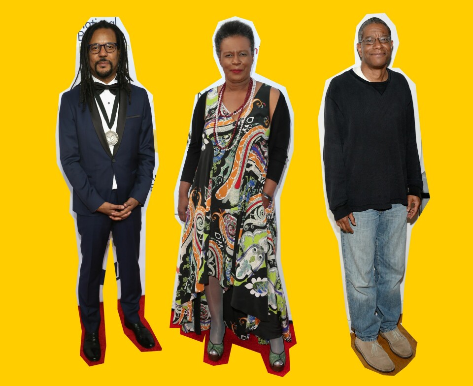 Giganter: Colson Whitehead, Claudia Rankine og Paul Beatty. De er alle publikums- og kritikerfavoritter i USA. Deres skjebne på det norske bokmarkedet er fortsatt uviss. Kildefoto: Sylvain Gaboury/Patrick McMullan via Getty Images, Frederick M. Brown/Getty Images for NAACP Image Awards, Andrew Toth/Getty Images