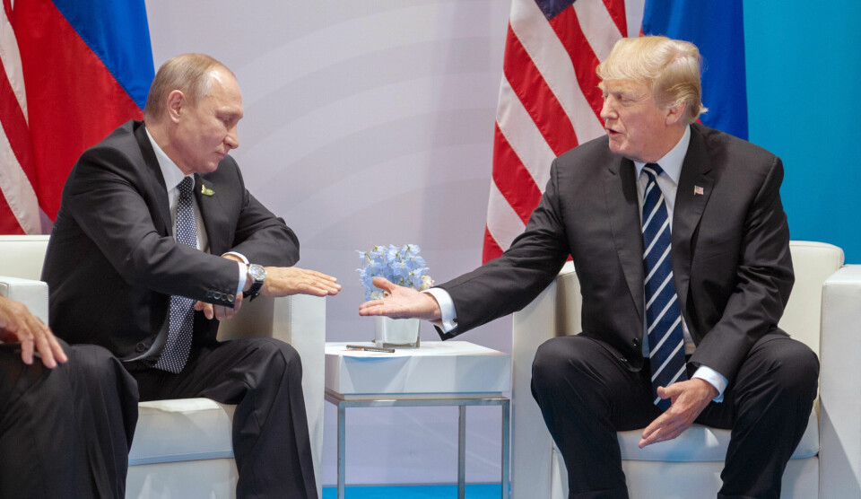 Fra øst til vest: Donald Trump beundrer tyranner. Putin aller mest, sier Timothy Snyder. – Jeg tror aldri Trumps ambisjoner har vært å være president. Jeg tror han ville foretrekke å være en oligark på høyt nivå, en slags mafiaskikkelse, som blir respektert av andre mafiaskikkelser. Foto: Getty Images