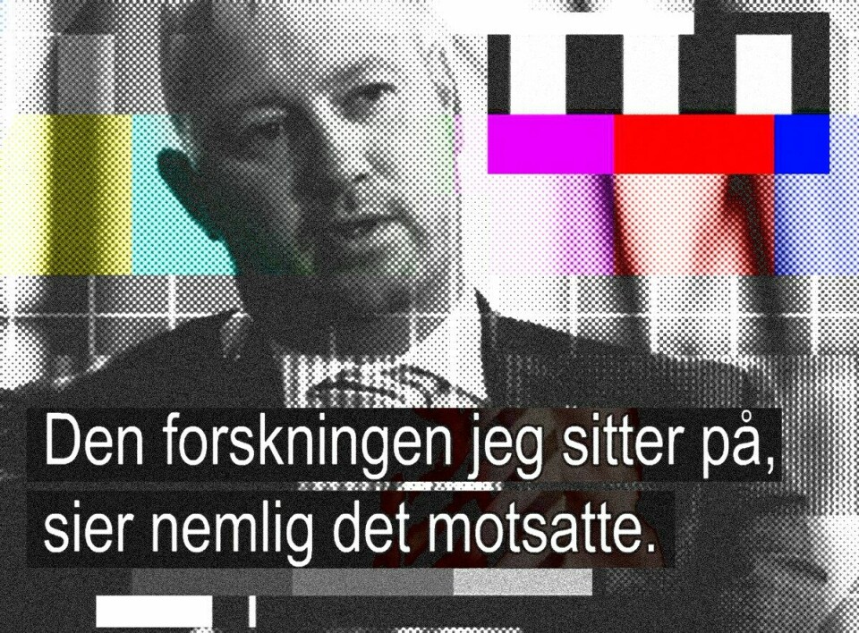 Justisminister Anders Anundsen har fått oppmerksomhet etter sine tilfeldige forskningsreferanser. Fotoillustrasjon: Christina Ulriksen
