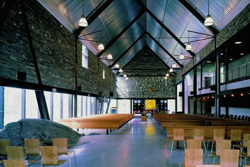 Sosialdemokratisk: Mortensrud kirke, åpnet 2002.