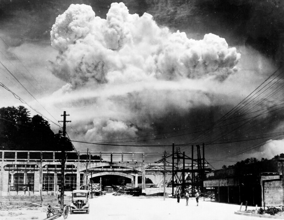 Dødsbombe: Bomben «Fat man» eksploderte over Nagasaki 9. august. Den tok umiddelbart livet av 73 000 mennesker. Foto: Nagasaki Atomic Bomb Museum/NTB Scanpix