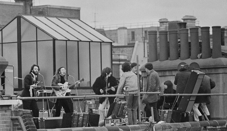 Hvorfor blir The Beatles stående som vår tids fremste musikkfenomen, spør Henrik Syse. Det er femti år siden den legendariske tak-konserten i Savile Row i London 30. januar 1969. Foto: Evening Standard/Hulton Archive/Getty Images