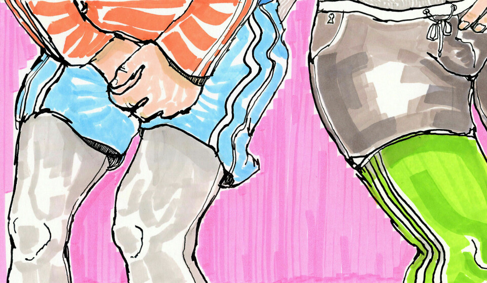 Hvorfor jogger middelaldrende menn med knelange shorts over tightsen?