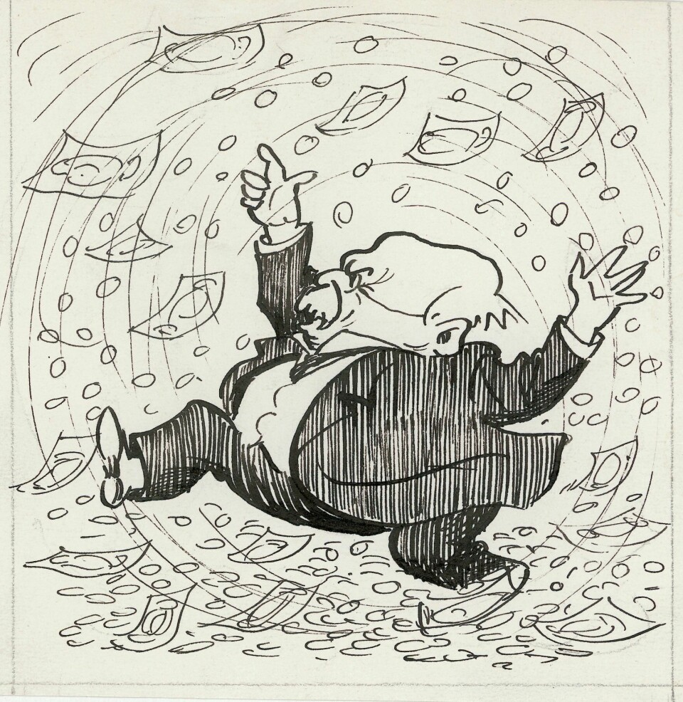 Karikatur av Gunnar Knudsen. Foto: Oslo Museum
