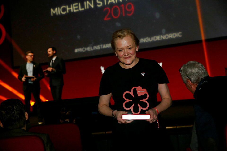 Heidi Bjerkan fra restaurant Credo i Trondheim fikk først pris for bærekraft da den nordiske Guide Michelin ble presentert. Senere fikk Credo én Michelin-stjerne. Foto: Mikkel Berg Pedersen/ Ritzau / NTB scanpix