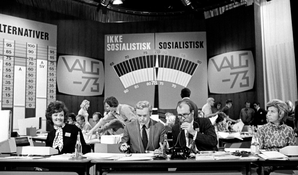 1973: SF slåss seg tilbake gjennom kampen mot EU-forgjengeren EEC. I 1973 gjør samlingen Sosialistisk Valgforbund et brakvalg og får 11,2 prosent av stemmene og 16 kandidater. Foto: NTB Scanpix