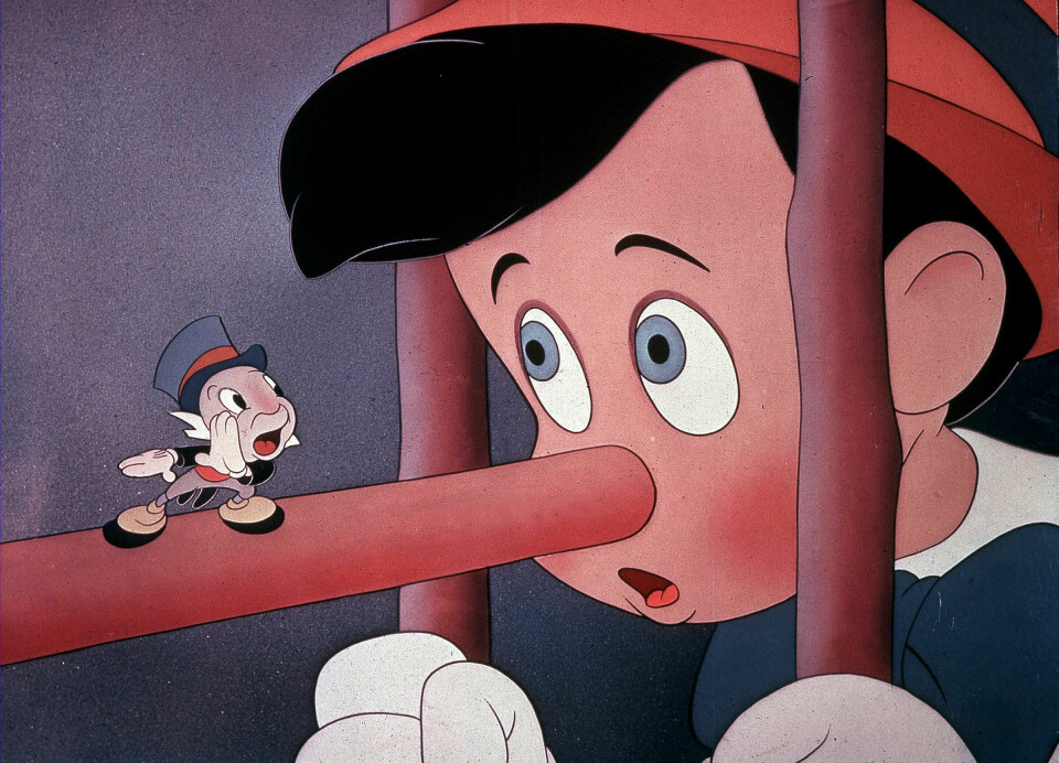 Den psykologiske varianten av Pinocchios nese er en illusjon, skriver Svein Magnussen og Ulf Stridbeck. Foto: Walt Disney / Ronald Grant Archive / NTB Scanpix
