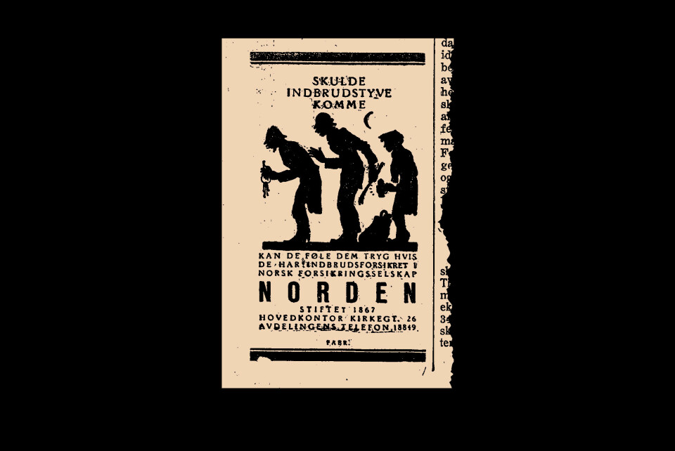 Tyver i natten: Folk brøt seg inn også før i tiden. Og også den gangen ble det anbefalt å ha innboforsikringen i orden.