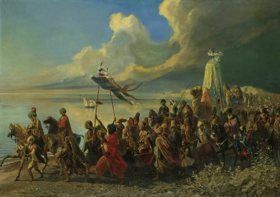 Tolkningsspørsmål: Muslimer må selv bestemme hvilke historier de vil legge vekt på, skriver Knut S. Vikør, som svar til spaltist Mohamed Abdi. Maleriet er en fremstilling av den årlige pilgrimsreisen til Mekka (The Hajj), av den franske orientalistmaleren Alfred Dehodencq (1822-1882). Heritage Images/Heritage Images/Getty Images