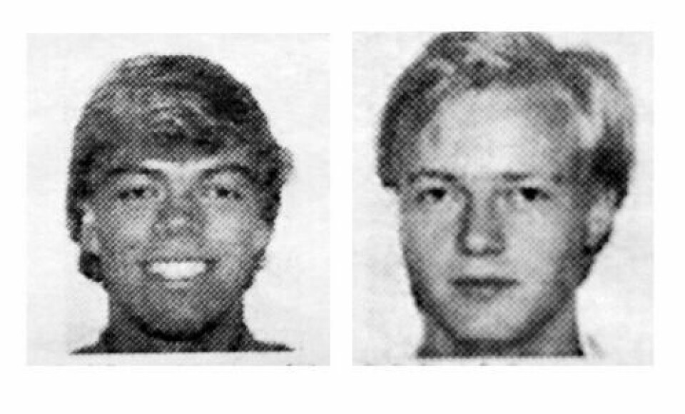 Studiekameratene: Dag Løtveit (t.v.) og Yngve Slyngstad som studenter ved NHH på 1980-tallet. Faksimile: Dagens Næringsliv